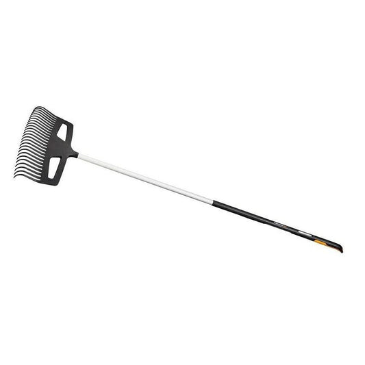 Fiskars Rastrillo para hojas, Púas muy resistentes, Negro/Naranja, Aluminio/Plástico, L, 1027037