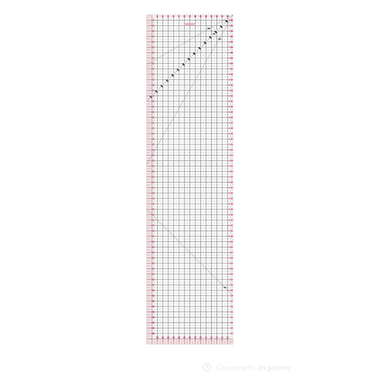 Fiskars Regla para patchwork, 15 x 60 cm, Margen de costura resaltado de 1 cm, Líneas de cuadrícula interrumpidas de medio centímetro, Líneas en ángulo, Plástico PET, 1066360