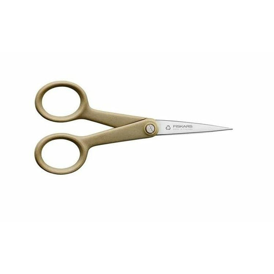Fiskars ReNew Tijeras de mano, Longitud: 12 cm, Acero inoxidable/plástico reciclado, Fabricado con materiales 100% reciclables, 1062547