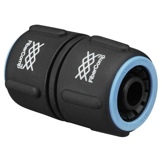 Fiskars Reparador de mangueras, Ø 13-15 mm (1/2-5/8"), Con sistema de código por colores, Tamaño universal, FiberComp, 20 g, Negro/Azul, 1054784