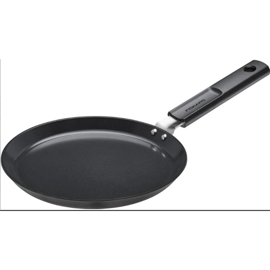 Fiskars Sartén para Tortilla, Hard Face, Diámetro 22 cm, Para todo tipo de Cocinas, Revestimiento Antiadherente, Resistente a los Arañazos, Aluminio/Plástico, Negro, 1075522.
