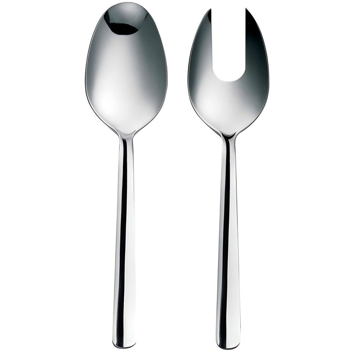 Fiskars Set de Cubiertos para Ensalada, 2 Piezas, Functional Form, Cucharón para Ensalada y Tenedor para Ensalada, Acero Inoxidable 18/10, Plata/Brillante, 1002948 - Ferrotecnia