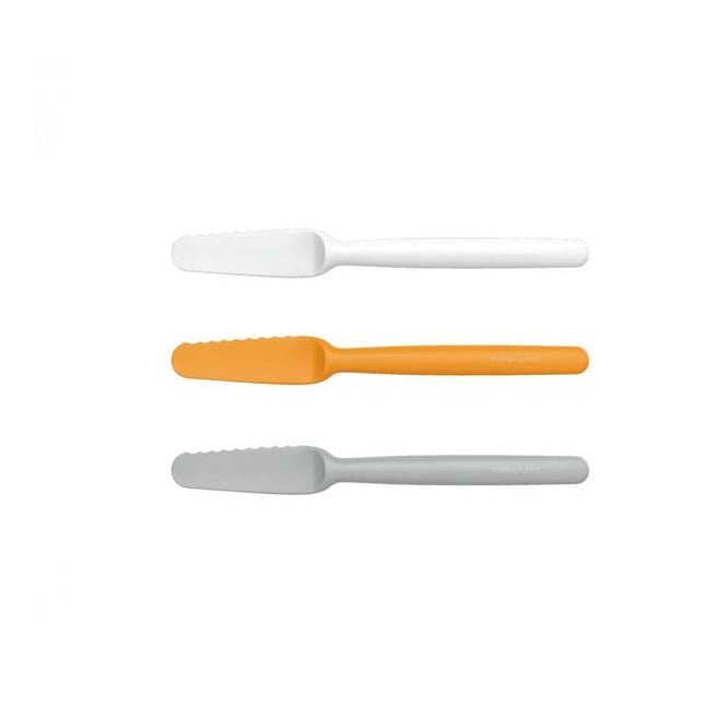 Fiskars Set de cuchillos de desayuno, 3 unidades, Plástico, Blanco/Naranja/Gris, Functional Form, 1016121 - Ferrotecnia