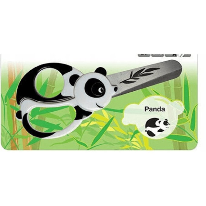 Fiskars Tijeras de animales para niños con motivos de panda, A partir de 4 años, Longitud: 13 cm, para diestros y zurdos, Hoja de acero inoxidable/Mangos de plástico, Blanco/Negro, 1004613 - Ferrotecnia