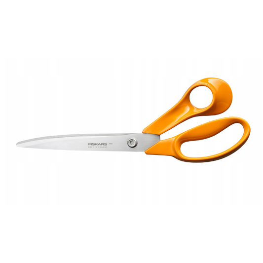 Fiskars Tijeras de jardinería universales grandes Classic, Para Diestros, Longitud total: 25 cm, Tornillo Torx mejorado y mango más ergonómico, Acero/Plástico, Naranja, 1075039