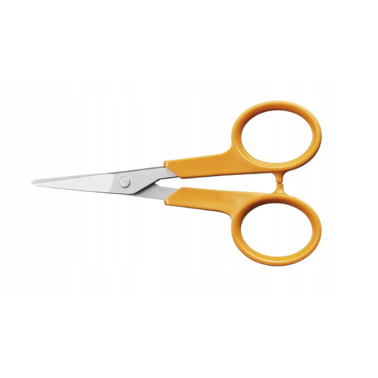 Fiskars Tijeras de manicura Classic, Curvadas, Diestros y zurdos, Longitud total: 10 cm, Ergonomía del mango mejorada, Acero/Plástico, Naranja, 1075058