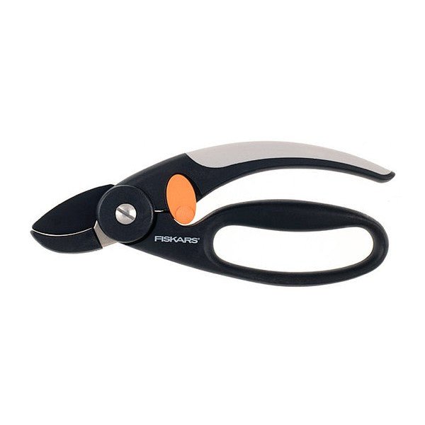 Fiskars Tijeras de podar para madera seca, Ø de corte: 2 cm, Cuchillas de Acero Antiadherente, Negro/Naranja, P43, 1001535