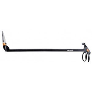Fiskars Tijeras para hierba de largo alcance Servo-System, Longitud: 100 cm, Cuchillas de acero/Mango de plástico, Negro/Naranja, GS46, 1000590