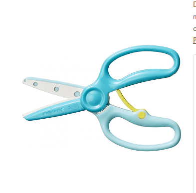 Fiskars Tijeras para niños, A partir de 3 años, Para aprender a cortar, Longitud: 13 cm, Hojas de metal con recubrimiento de plástico/mangos de plástico, Azul-verde, Training, 1064068