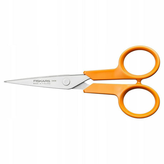 Fiskars Tijeras para trabajos manuales Classic, Diestros y zurdos, Longitud total: 13 cm, Ergonomía del mango mejorada, Hoja de acero inoxidable/Mangos de plástico, Naranja, 1075057