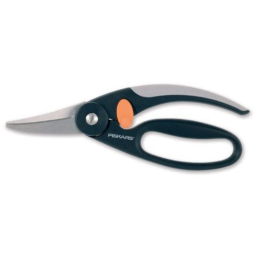 Fiskars Tijeras universales con mango protector SP45, Longitud: 22 cm, Hojas de acero inoxidable/Mango reforzado con fibra de vidrio, Negro/Naranja, 1001533 - Ferrotecnia