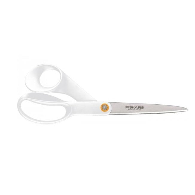 FISKARS Tijeras Universales, Longitud Total: 21 cm, Acero de Calidad/ Plástico, Functional Form, Blanco, 1020412 - Ferrotecnia