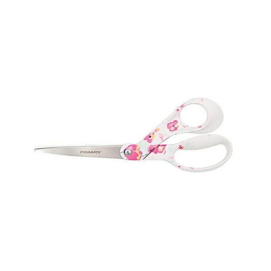 Fiskars Tijeras universales, longitud total: 21 cm, Acero/plástico de calidad, Inspiration, Motivo floral, 1023989 - Ferrotecnia