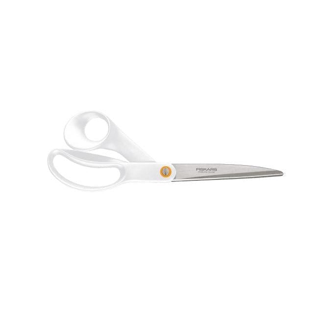 Fiskars Tijeras universales, Longitud total: 24 cm, Acero de calidad/Plástico, Functional Form, Blanco, 1020414 - Ferrotecnia