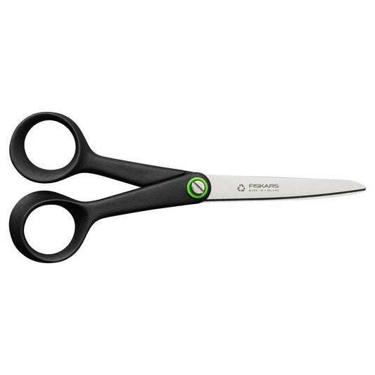 Fiskars Tijeras Universales ReNew, Longitud: 16,7 cm, Acero Inoxidable Reciclado/Plástico Reciclado, Functional Form, Negro, 1074543