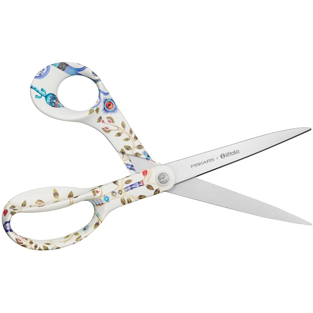 Fiskars Tijeras X Iittala con diseño Taika, Diestras, Longitud 21 cm, Hojas de Acero Inoxidable, Taika Blanco, 1071439