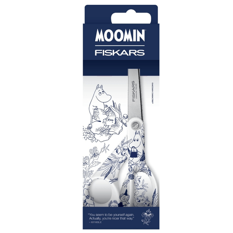 Fiskars X Moomin Tijeras Multiusos con Diseño de Mumin, para Diestros, Longitud: 21 cm, Hojas de Acero Inoxidable, Modelo Haru, 1075572. - Ferrotecnia