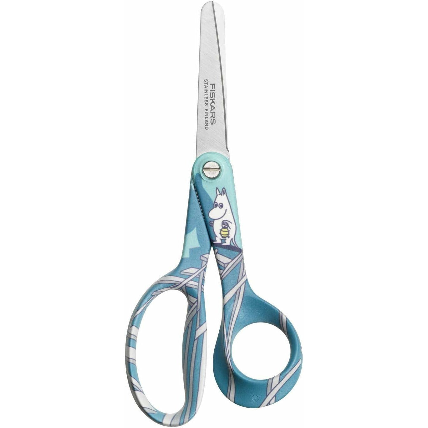 Fiskars X Mumin Tijeras infantiles con diseño Mumin, Para diestros, Longitud: 13 cm, Hojas seguridad de acero inoxidable, Mumin, 1067189