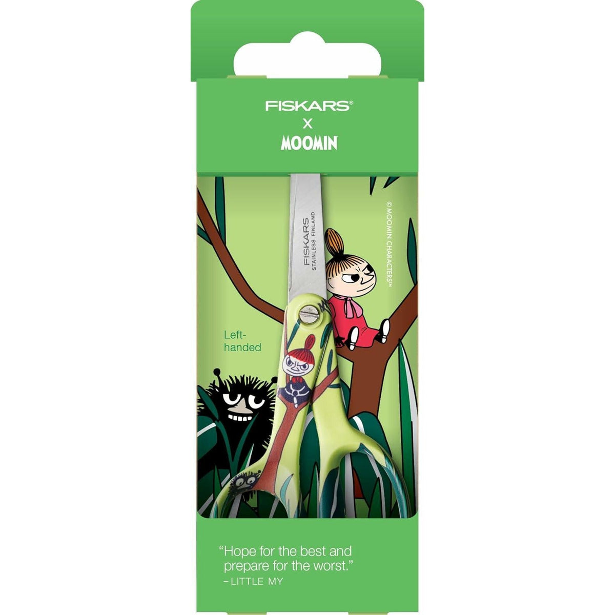 Fiskars X Mumin Tijeras infantiles con diseño Mumin, Para zurdos, Longitud: 13 cm, Hojas seguridad de acero inoxidable, Pequeña My, 1067192 - Ferrotecnia