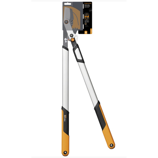 Fiskars X-series DualAction Tijeras de podar Bypass LX108, 2en1 para cortes rápidos o potentes, Cuchillas de acero antiadherente/Mangos ligeros de aluminio con SoftGrip, Negro/Naranja, 1080133