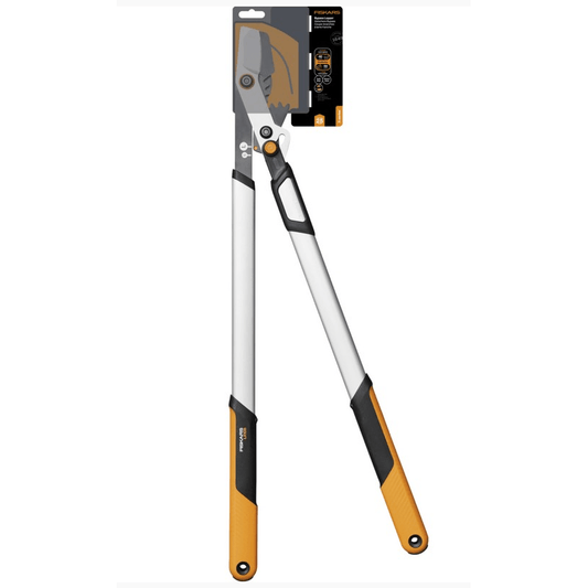Fiskars X-series DualAction Tijeras de podar Bypass LX108, 2en1 para cortes rápidos o potentes, Cuchillas de acero antiadherente/Mangos ligeros de aluminio con SoftGrip, Negro/Naranja, 1080133 - Ferrotecnia