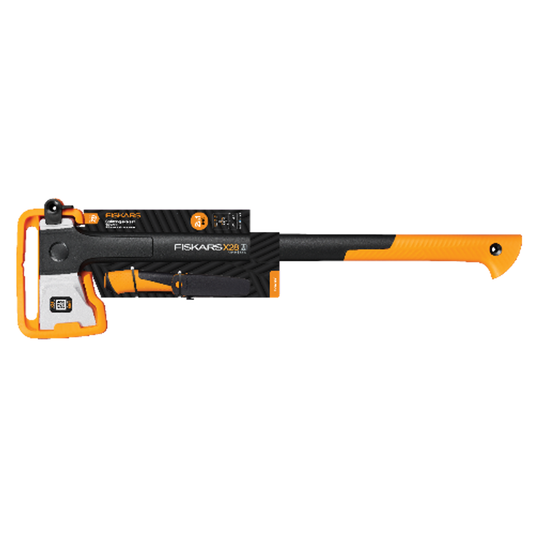 Fiskars X-Series X28 - Hacha de partir hoja M + cúter universal