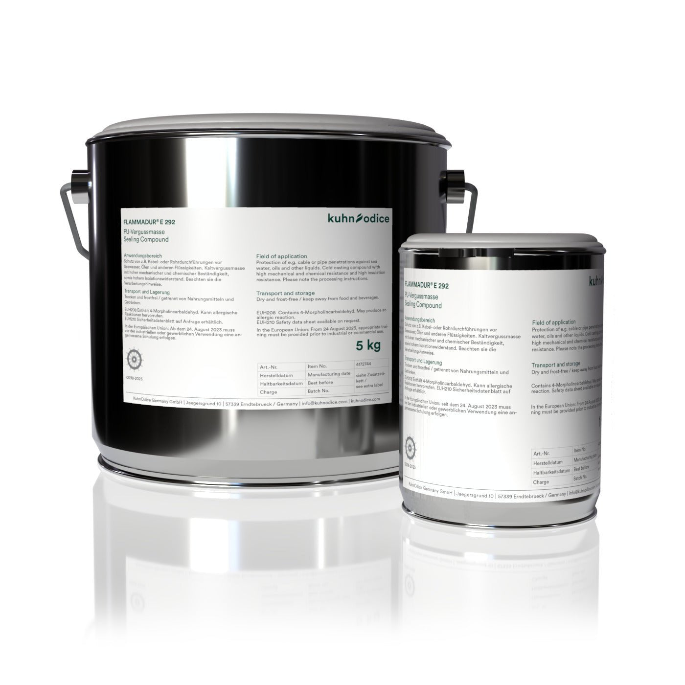 FLAMMADUR® E 292 (1 kg) - Recubrimiento de poliuretano flexible e ignífugo para aplicaciones de alta exigencia - Ferrotecnia