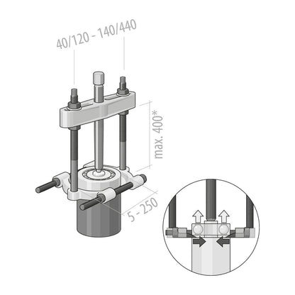 GEDORE 1.38/0 - Utensilio extractor 40 - 120 mm (8017550) - Ferrotecnia