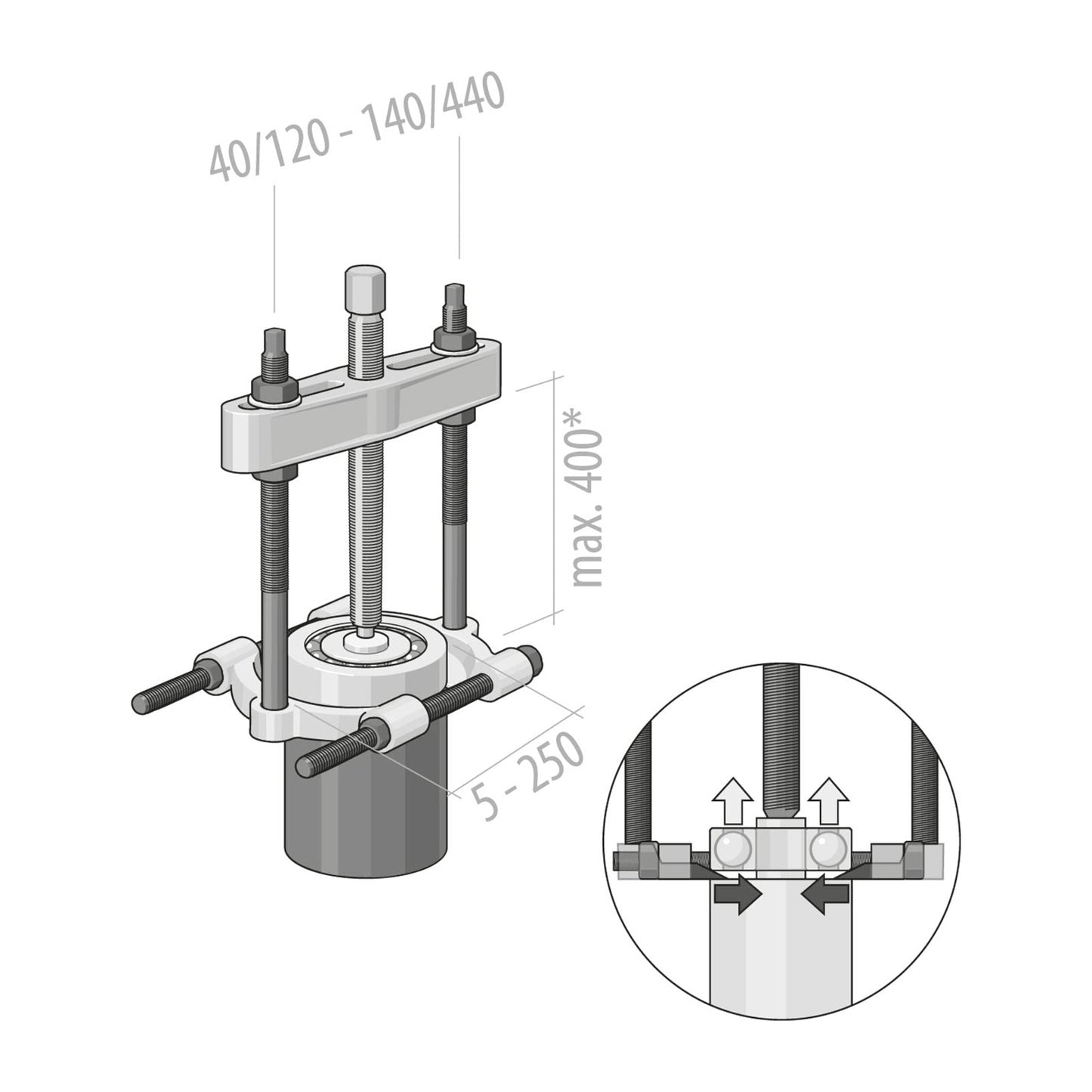 GEDORE 1.38/1 - Utensilio extractor 60 - 165 mm (8017630) - Ferrotecnia