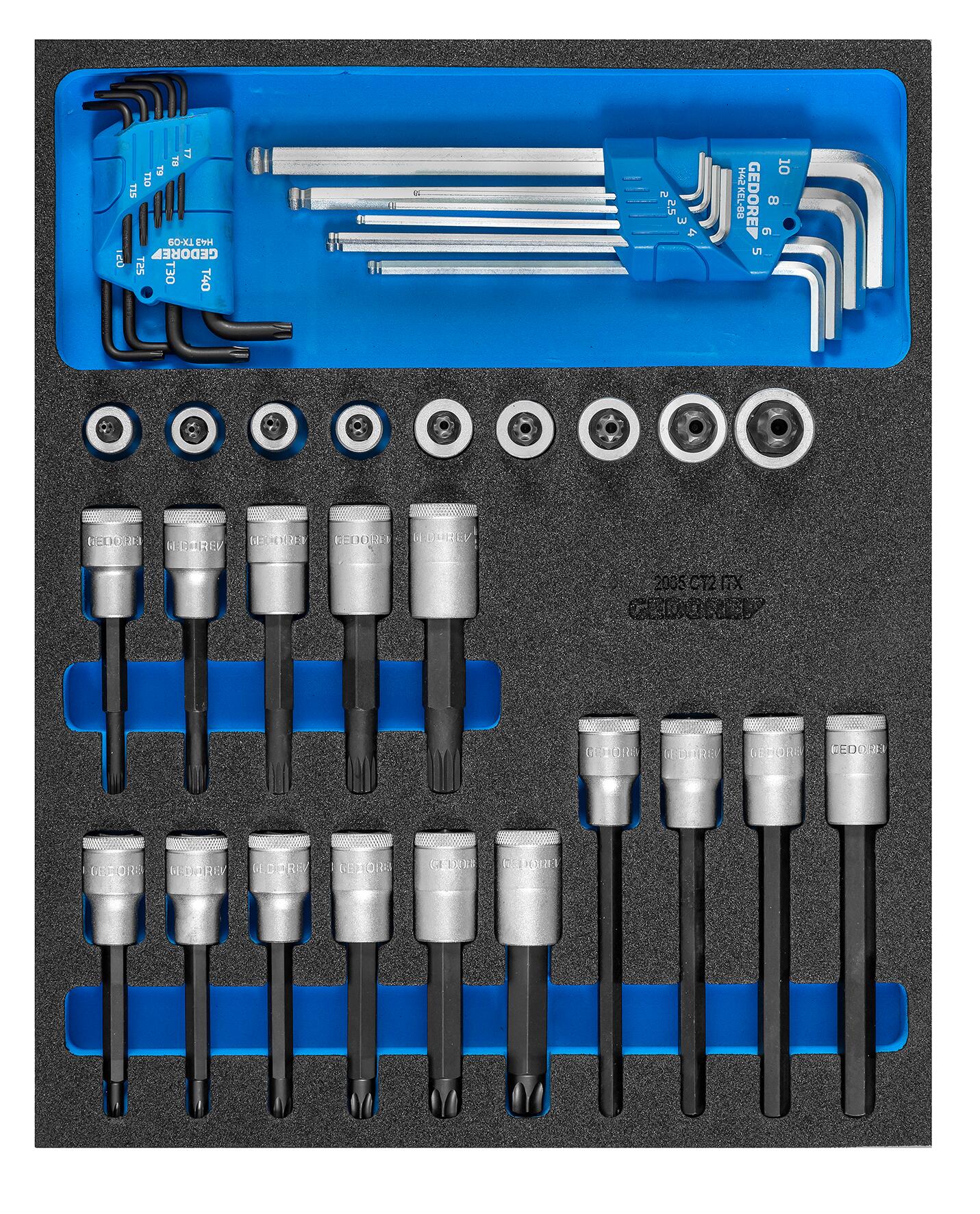 GEDORE 2005 CT2 - ITX19 - Juego de vasos destornillador 1/2" en modulo CT - Ferrotecnia