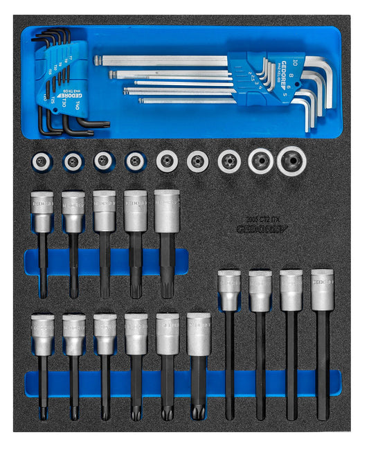 GEDORE 2005 CT2 - ITX19 - Juego de vasos destornillador 1/2" en modulo CT - Ferrotecnia