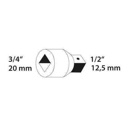 GEDORE 3219 - Pieza Reductora 3/4" a 1/2" (6278010) - Ferrotecnia