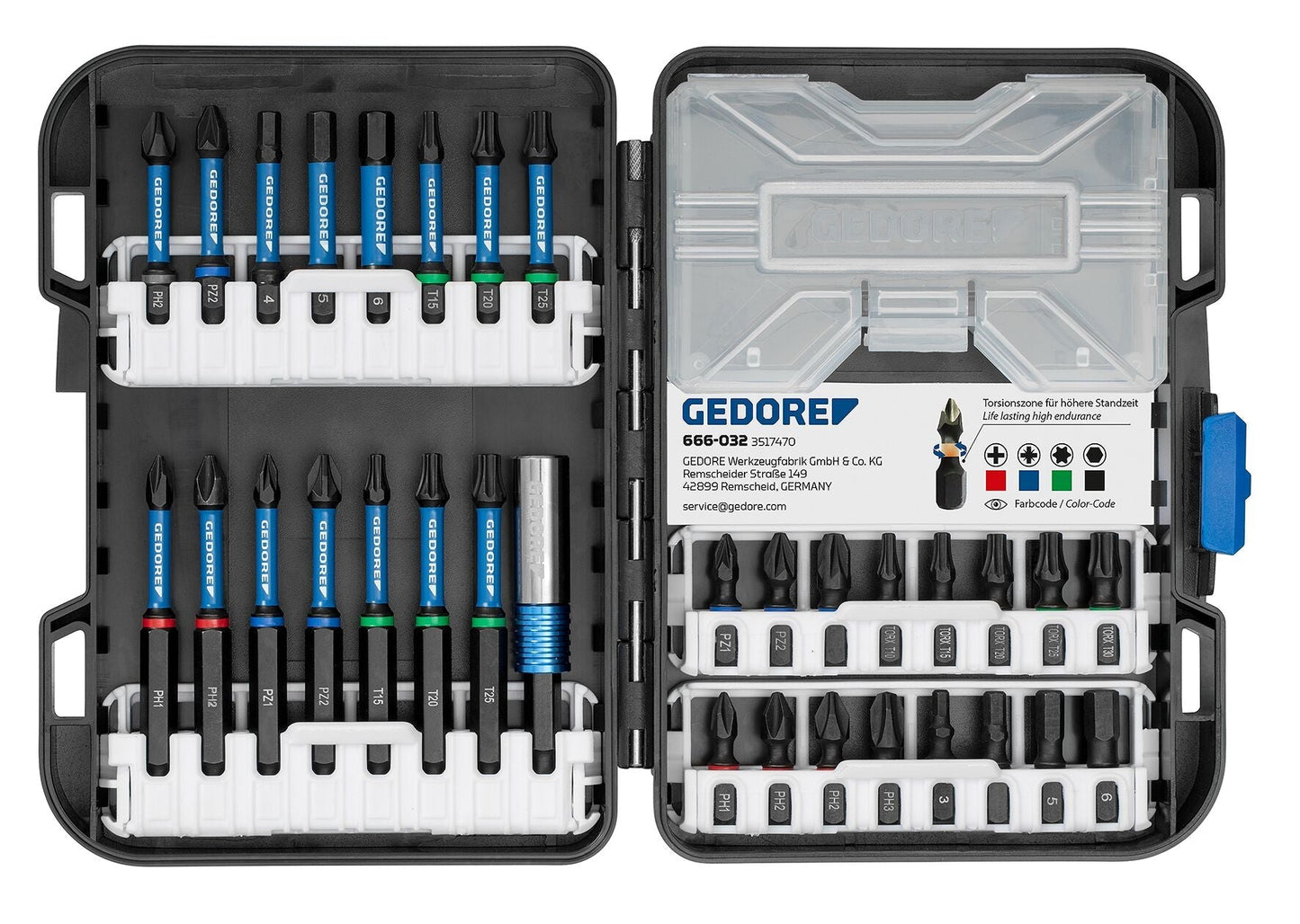 GEDORE 666 - 032 - Juego de puntas de torsión de 1/4", 32 piezas - Ferrotecnia