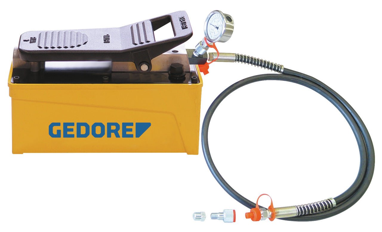 GEDORE Automotive KL - 0215 - 36 M28 - Bomba hidráulica accionada por aire con manómetro. - Ferrotecnia