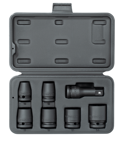 GEDORE K 19 - 007 - Juego de vasos de impacto de 1/2", de 10 a 24 mm - Ferrotecnia