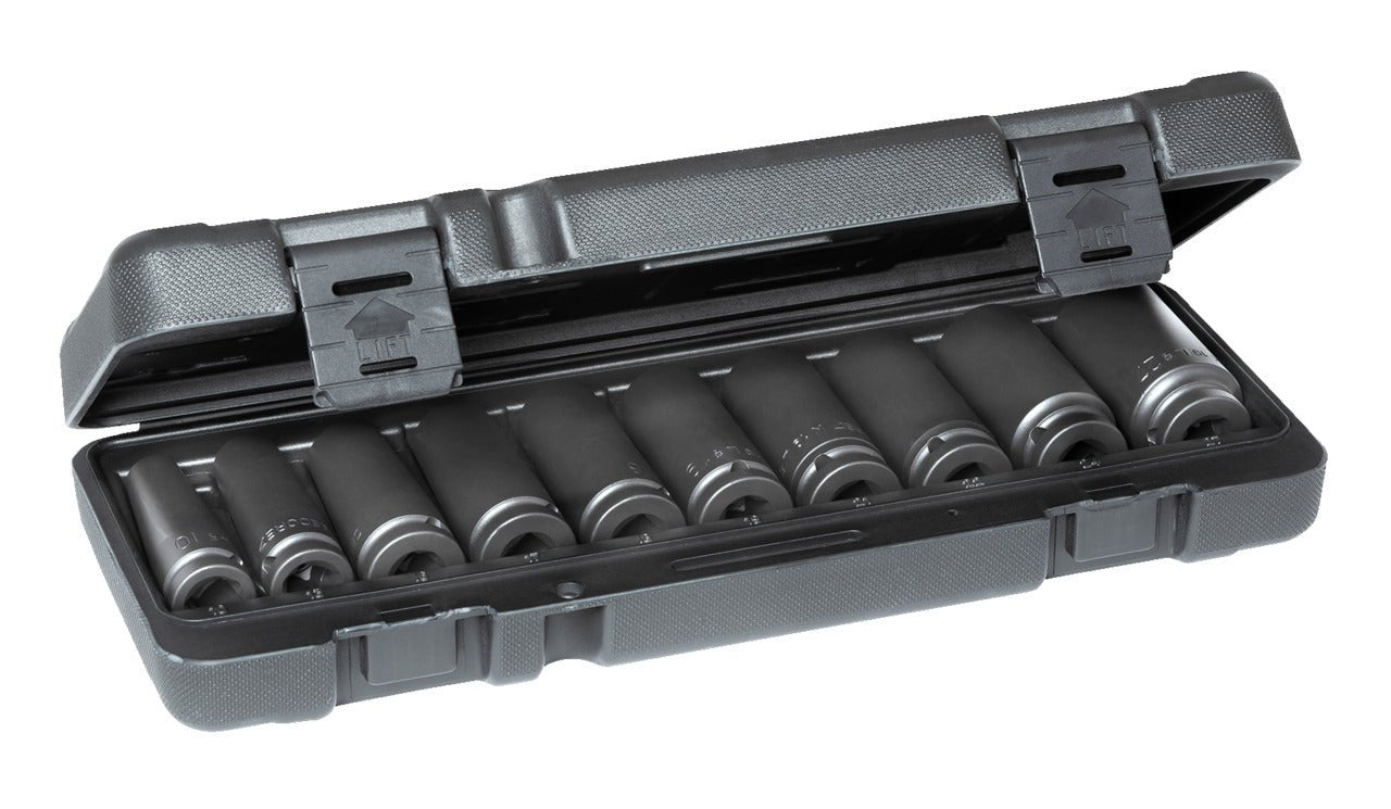 GEDORE K 19 L - 010 - Juego de Vasos de Impacto de 1/2" largos. 10 pzas - Ferrotecnia