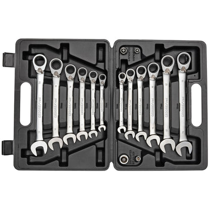 GEDORE red R07203016 - Juego de 12 llaves combinadas de carraca con 4 adaptadores para puntas y vasos (3300060) - Ferrotecnia