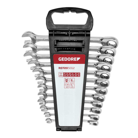 GEDORE red R07205012 - Juego de 12 llaves de carraca combinadas de carraca 8 - 19 mm (3300873) - Ferrotecnia