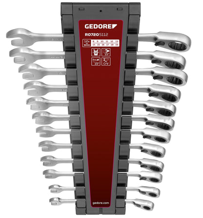 GEDORE red R07205112 - Juego de 12 llaves combinadas de carraca 8 - 19mm (3301085) - Ferrotecnia