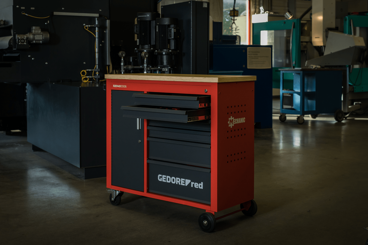GEDORE red R20400006 - Banco de trabajo móvil MECHANIC, con 6 cajones 988x431x935 mm (3301818) - Ferrotecnia