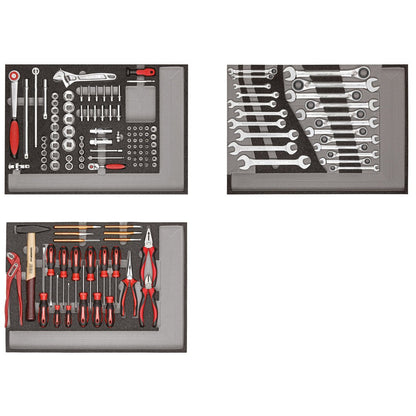GEDORE red R21010004 - Juego de herramientas en 3 módulos de plástico, 129 piezas (3301679) - Ferrotecnia