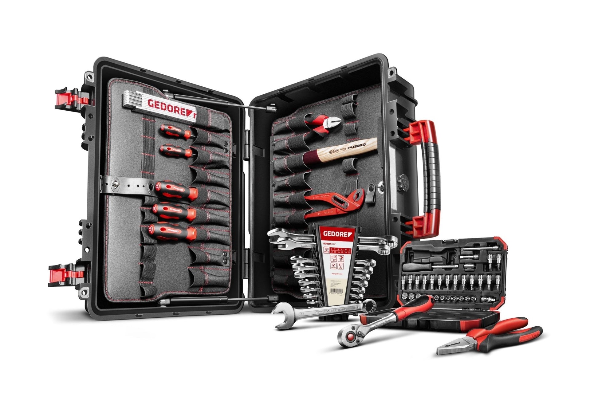 GEDORE red R21652057 - Maleta de herramientas AZUBI L con surtido de 57 herramientas (3301638) - Ferrotecnia