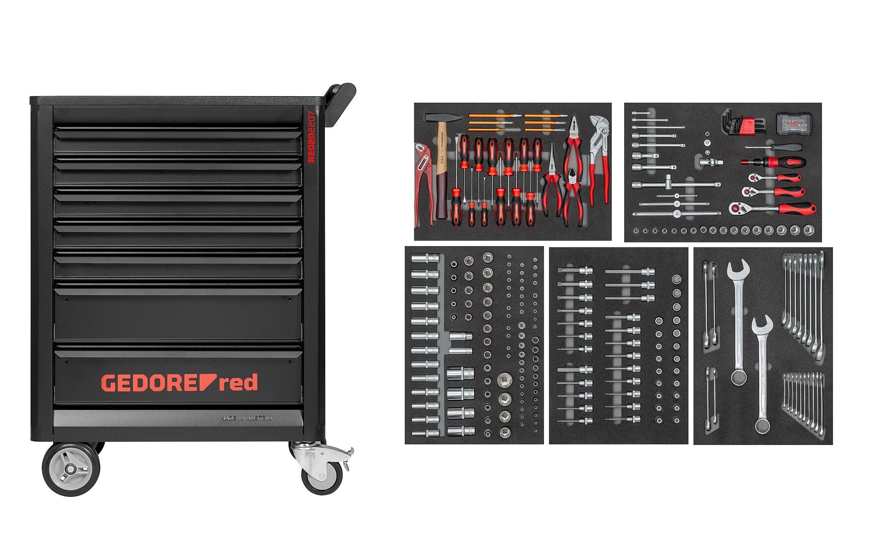 GEDORE red R22071005 - Carro de herramientas GEDMaster con surtido de 272 herramientas (3301678) - Ferrotecnia