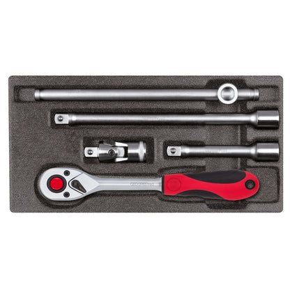 GEDORE red R22150008 - Juego de llaves de vaso 1/2", en módulo CT 2/6, 5 piezas (3301707) - Ferrotecnia