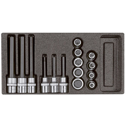GEDORE red R22150011 - Vasos destornilladores 1/2", en módulo CT 2/6, 15 piezas (3301710) - Ferrotecnia