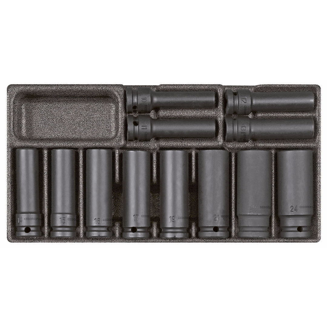 GEDORE red R22150012 - Llave de vaso de impacto 1/2", en módulo CT 2/6, 32 piezas (3301711) - Ferrotecnia