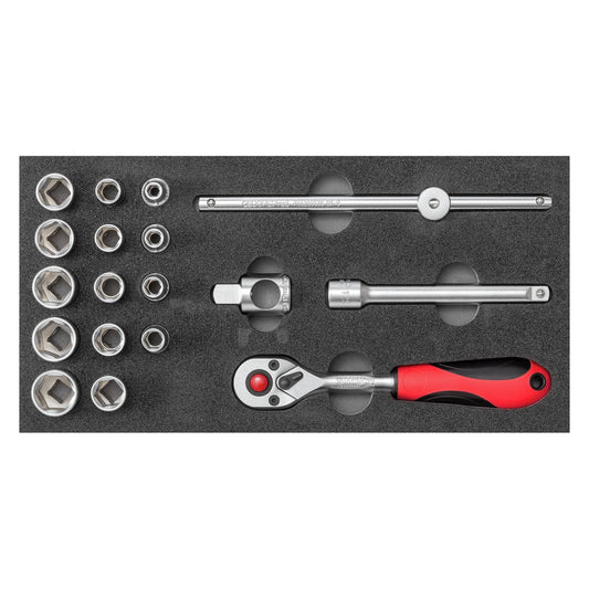 GEDORE red R22150020 - 3/8" Socket Set in Check Tool Module - 8 pcs