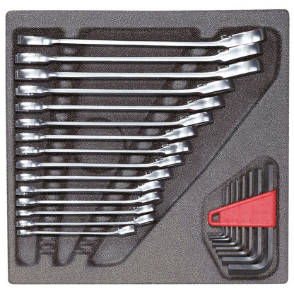 GEDORE red R22250001 - Juego de llaves combinadas de carraca y llaves allen en módulo (3301700) - Ferrotecnia