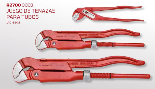 GEDORE red R27000003 - Juego de 3 tenazas para tubo (3300040) - Ferrotecnia