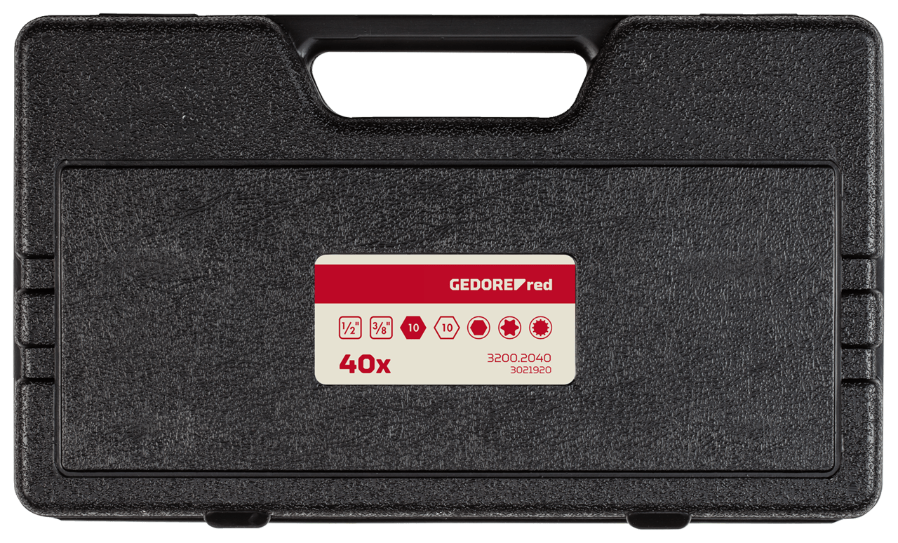 GEDORE red R35003040 - Maletín de puntas de arrastre de 10 mm TX+XZN+hexagonal, 40 piezas (3301572) - Ferrotecnia